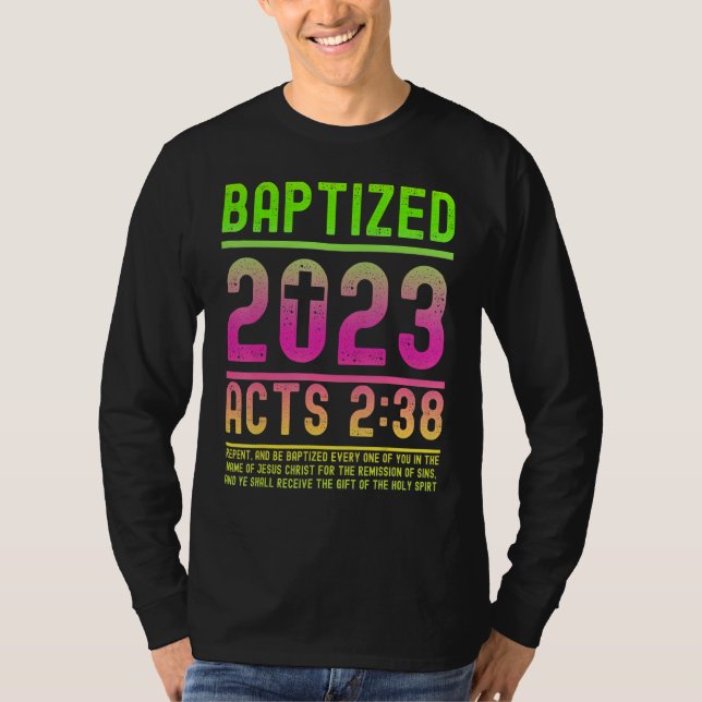 Camiseta Actos 2 38 Biblia versus bautismo para bautizar Ch (Anverso)