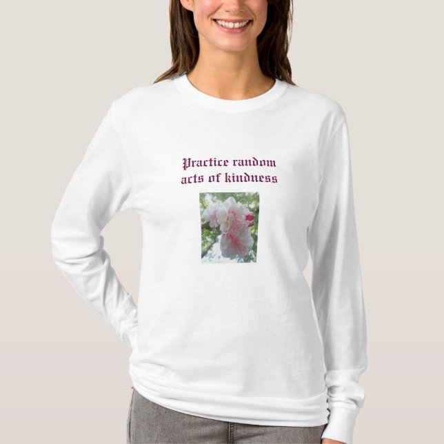 Camiseta Actos al azar de la práctica de Fuschia de la (Anverso)