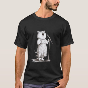 Camiseta Actuación de gato cantando en micrófono