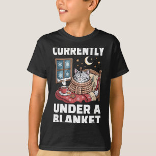 Camiseta Actualmente Bajo Una Manta Gato Lindo Gato Perezos