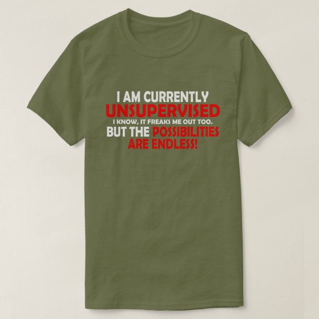 CAMISETA ACTUALMENTE NO ESTOY SUPERVISADO. ¡LAS POSIBILIDAD (Diseño del anverso)
