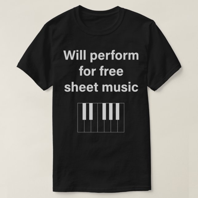 Camiseta Actuará con la música gratis de chapa divertida ob (Diseño del anverso)