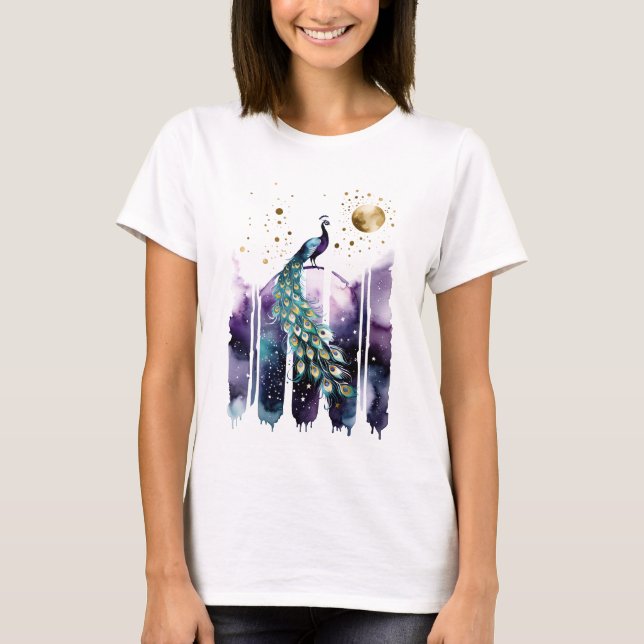 Camiseta Acuarela Abstract Peacock (Anverso)