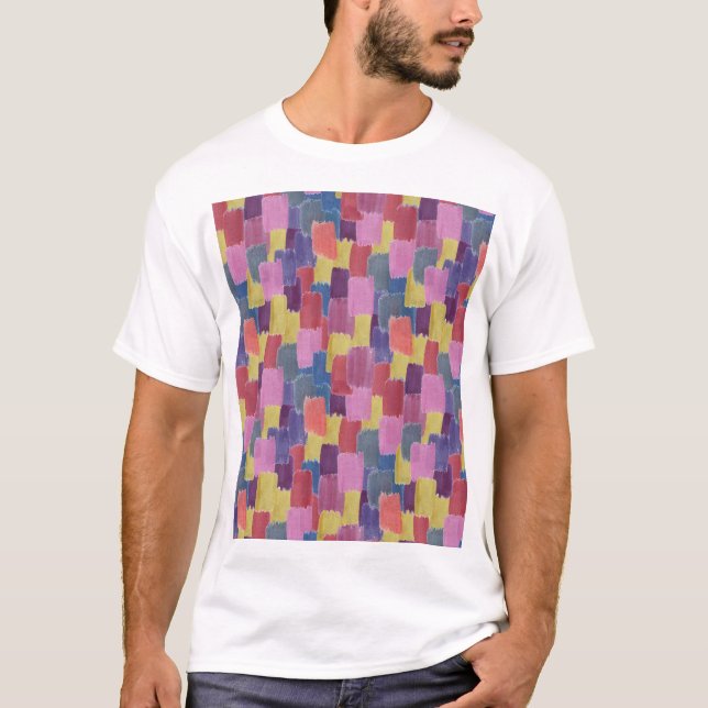 Camiseta acuarela abstracta: fondo salpicado sin costuras. (Anverso)