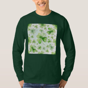 Camiseta Acuarela Afortunada Trébol de Cuatro Hojas Mamá Pa