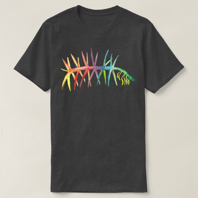 Camiseta Acuarela Alucigenia fósil en el arcoiris (Diseño del anverso)