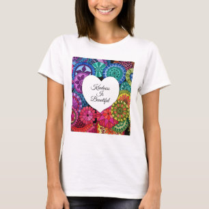 Camiseta Acuarela Arcoiris Mandala con corazón