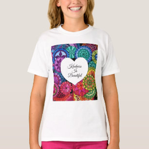 Camiseta Acuarela Arcoiris Mandala con corazón