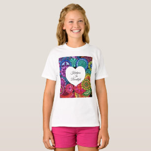 Camiseta Acuarela Arcoiris Mandala con corazón