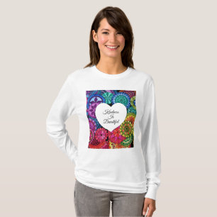 Camiseta Acuarela Arcoiris Mandala con corazón