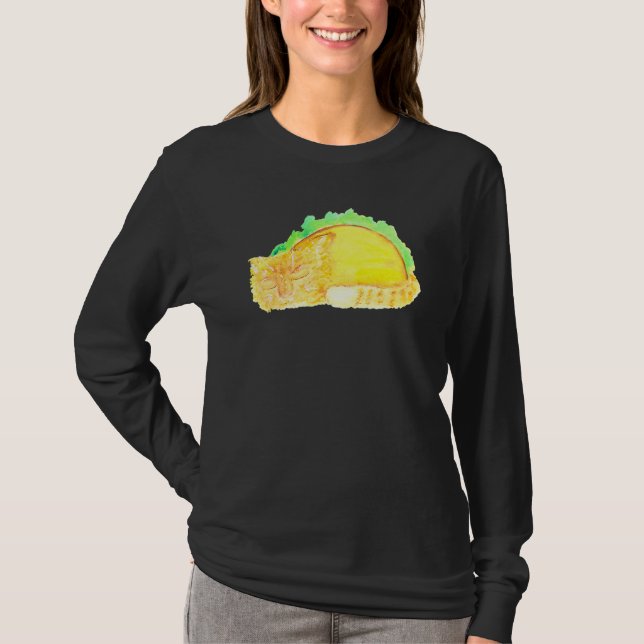 Camiseta Acuarela artificial Taco Cat Cinco De Mayo (Anverso)