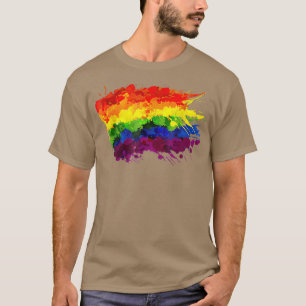 Camiseta Acuarela Bandera Arcoiris Orgullo Gay Mes LGBT 