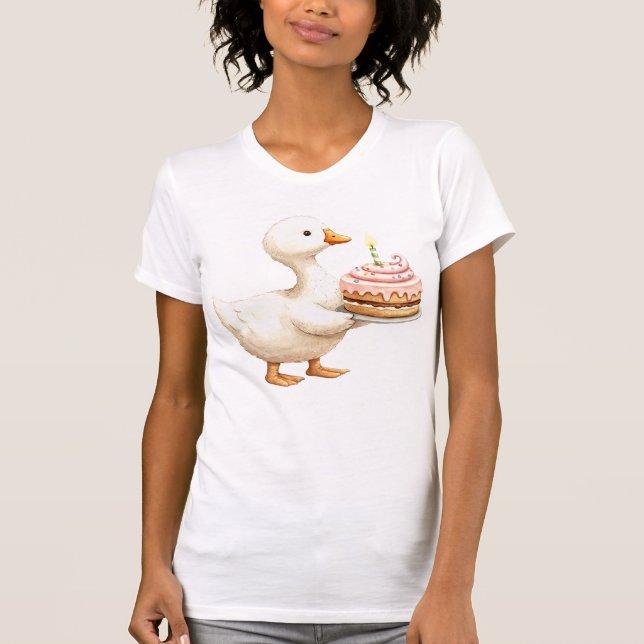 Camiseta Acuarela Bebé blanco ganso fiesta de cumpleaños (Anverso)