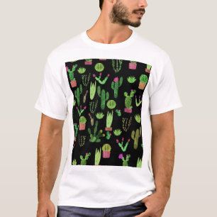 Camiseta Acuarela Cactuses Planta Fondo Sin Marea