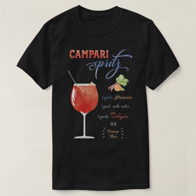 Camiseta Acuarela Campari Spritz (Diseño del anverso)