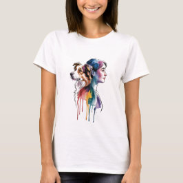 Camiseta Acuarela Canina Border Collie - Femenina