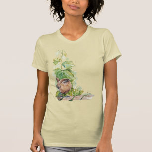 Camiseta Acuarela Chocha de Zarza Viñedo Uvas Hojas Bodega