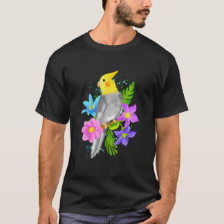 Camiseta Acuarela Cockatiel Parrot Decoración Pintar Cockat