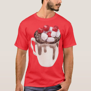 Camiseta Acuarela Cocoa Mug Santa Navidad Árbol de luces X