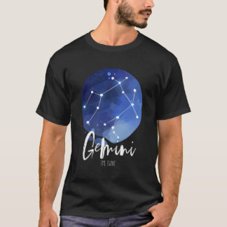 Camiseta Acuarela Constelación Gemini Rótulo Astrológico