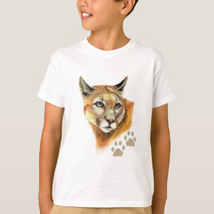 Camiseta Acuarela Cougar Puma, león de montaña, animal