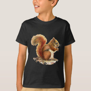 Camiseta Acuarela Cute la ardilla roja Naturaleza animal