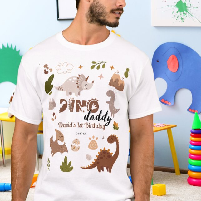 Camiseta Acuarela Cute Neutral Dinosaurio Fiesta Cumpleaños (Subido por el creador)