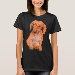 Camiseta Acuarela Dachshund Mano Pintada Dachshund Dachs