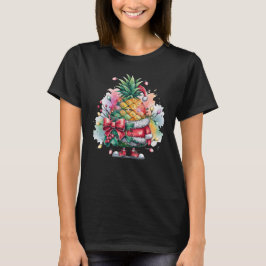 Camiseta acuarela de árbol de piña navidad