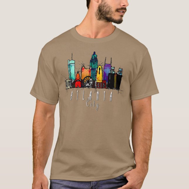 Camiseta Acuarela de Atlanta GA (Anverso)