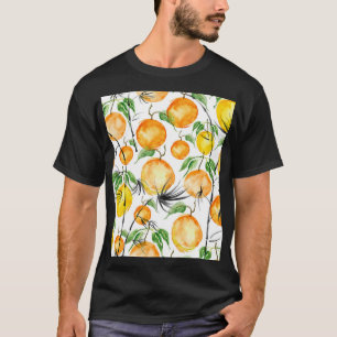 Camiseta acuarela de bambú: patrón de selva sin costura.