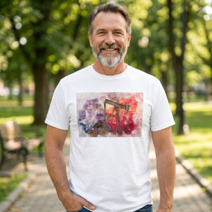 Camiseta Acuarela de bomba de petróleo de Texas con arte de