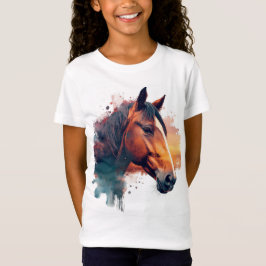Camiseta Acuarela De Caballo De Castaño