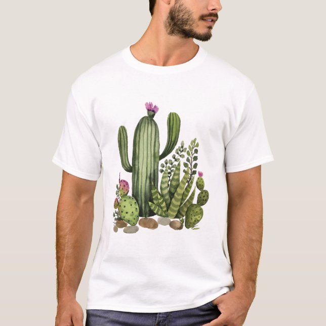 Camiseta Acuarela de cactus (Anverso)
