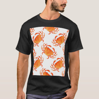 Camiseta Acuarela de cangrejos: Patrón de fondo blanco