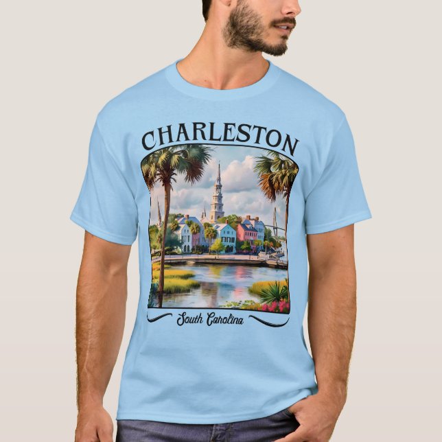 Camiseta Acuarela de Charleston South Carolina (Anverso)