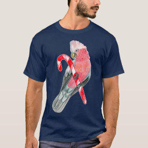 Camiseta Acuarela de Cockatoo RoseBreast en Candy Cane 121