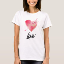 *~* Acuarela de color rosa de corazón y flecha muj