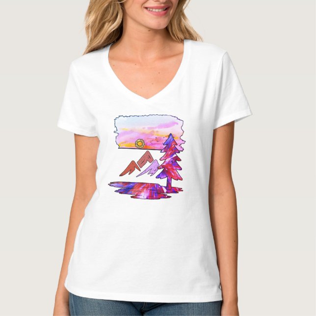 Camiseta acuarela de color salvaje "vibrante" (Anverso)