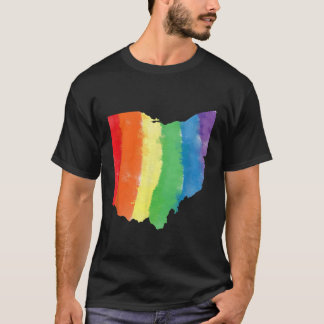 Camiseta Acuarela de corazón del orgullo gay de Ohio