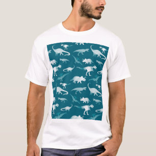Camiseta Acuarela de dinosaurios: Patrón textil