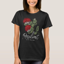 Camiseta Acuarela de Flor de Lehua Roja Hawaiana Resilienci