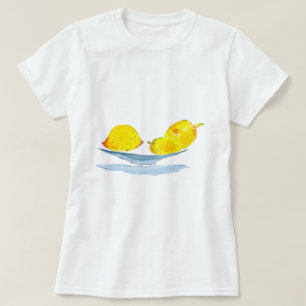Camiseta Acuarela de fruta amarilla de los lemones