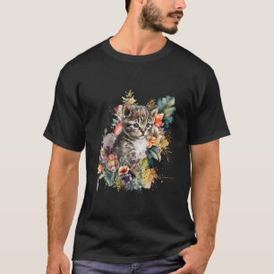 Camiseta Acuarela De Gato De Tabby Cuece Gato De Gato