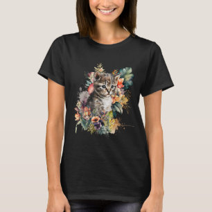 Camiseta Acuarela De Gato De Tabby Cuece Gato De Gato