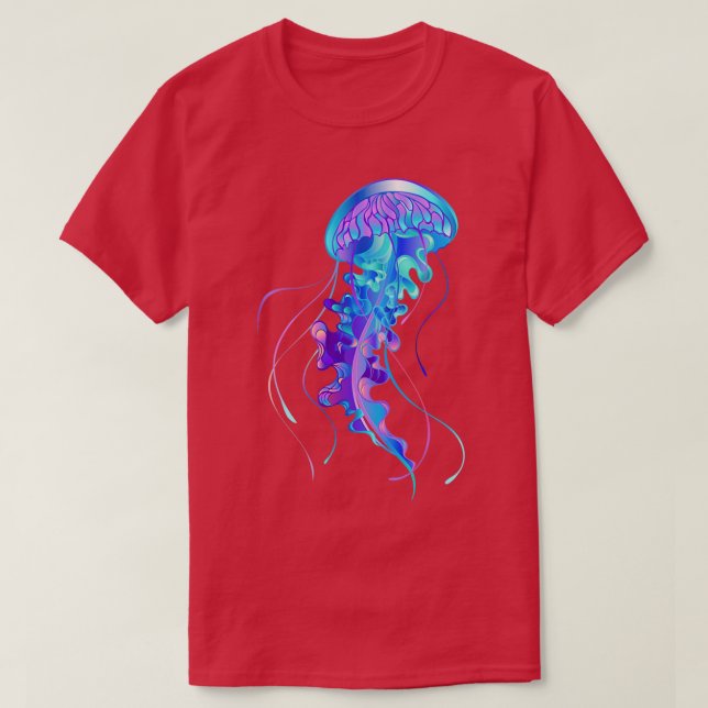 Camiseta Acuarela de gelatina azul (Diseño del anverso)
