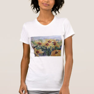 Camiseta acuarela de girasoles