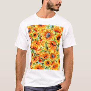 Camiseta Acuarela de girasoles: Ilustracion sin foco