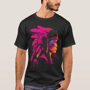Camiseta Acuarela de la cara del hombre nativo americano