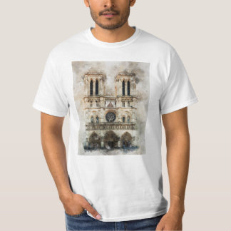 Camiseta Acuarela de la histórica fachada de la catedral de